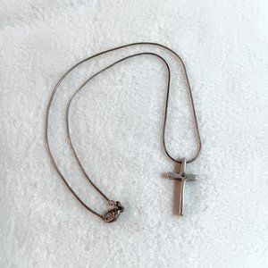 Sterling silver necklace - cross & chain